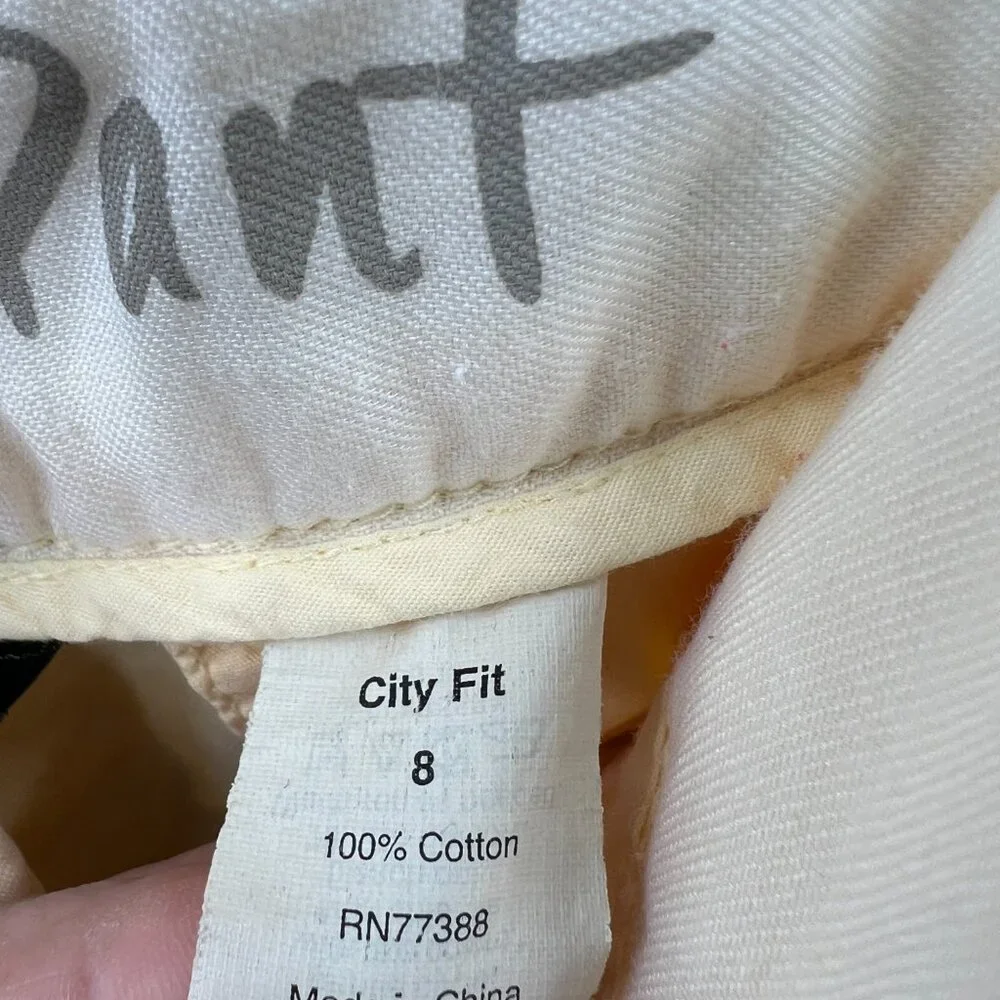 J. Crew Oxford scout pants butter yellow city fit chino pixie preppy tennis‎ 8